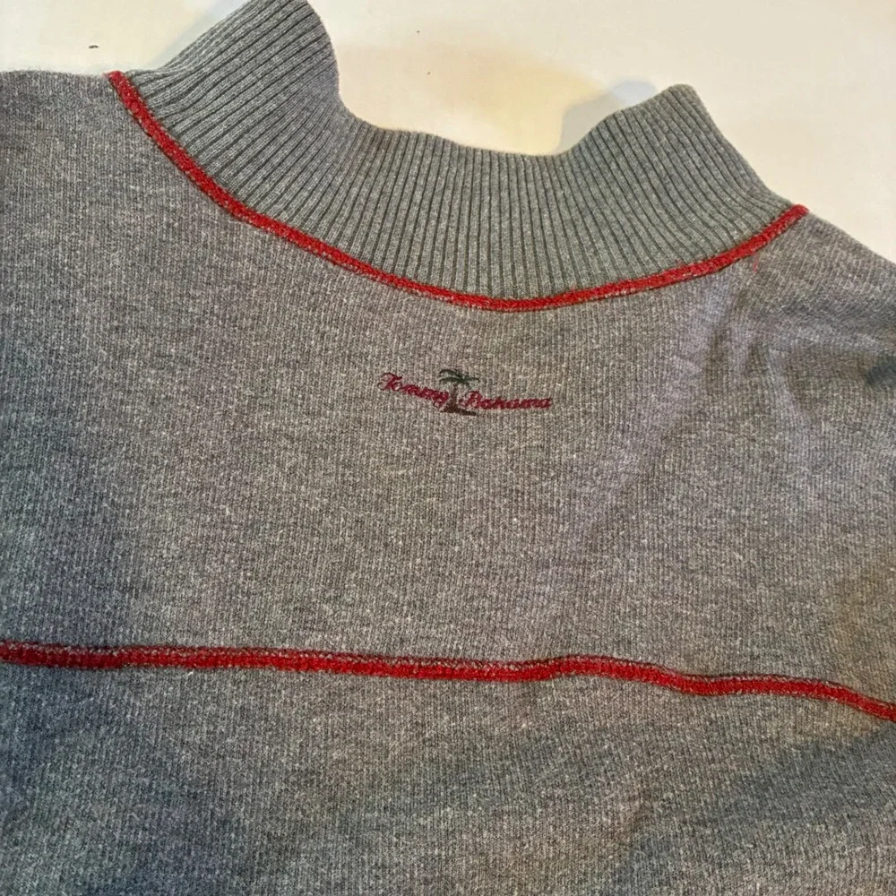 Tommy Bahama Reversible Pro Pullover Mens 1/4 Zip Sweater Red Gray Mock Neck XL